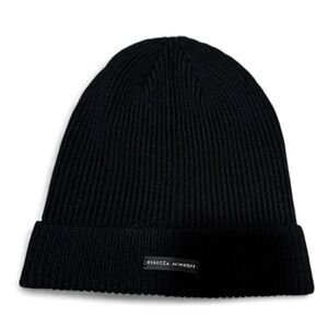 NWOT Rebecca Minkoff Winter Hat black ribbed wool
